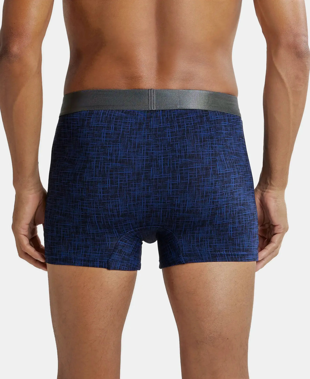 JOCKEY Tactel Microfiber Printed Trunk with Moisture Move Properties #IC30- Rich Royal Blue Printed