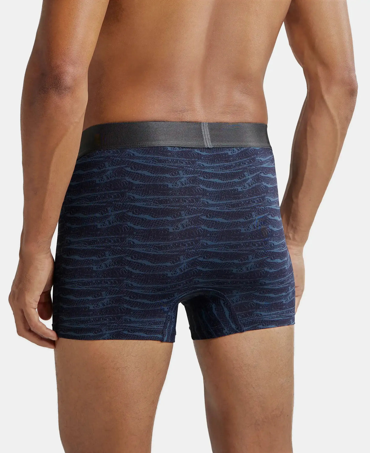 JOCKEY Tactel Microfiber Printed Trunk with Moisture Move Properties #IC30- True Navy Printed