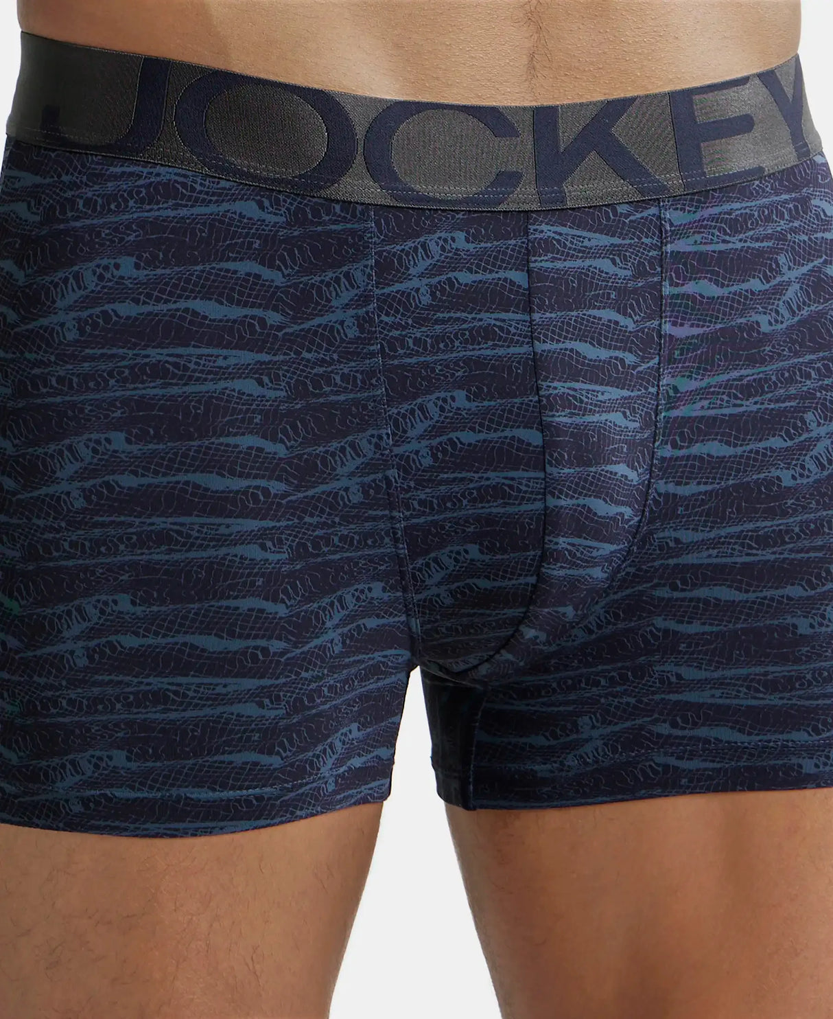 JOCKEY Tactel Microfiber Printed Trunk with Moisture Move Properties #IC30- True Navy Printed