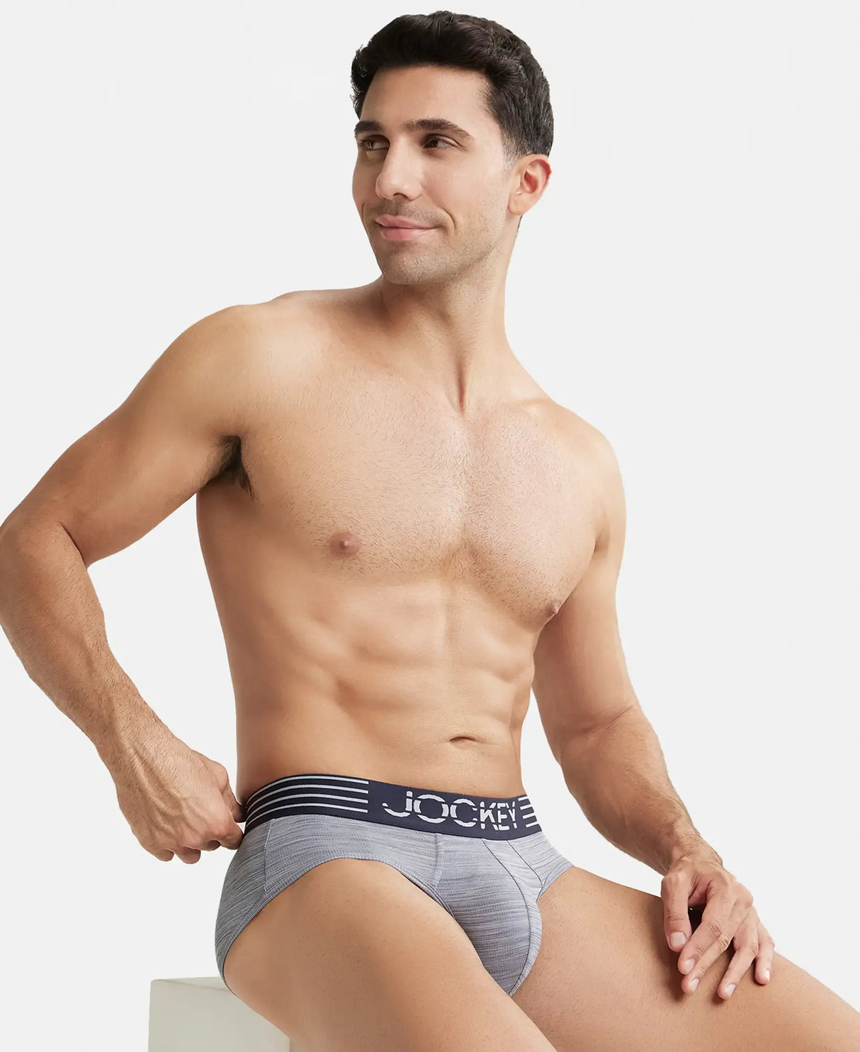 JOCKEY Microfiber Mesh Performance Brief with StayDry Technology #MM04 - Mid Grey