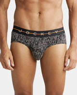 JOCKEY Super Combed Cotton Printed Brief with Ultrasoft Waistband #NY01 - Black & Orange