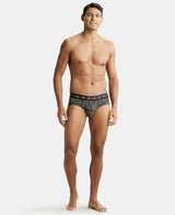 JOCKEY Super Combed Cotton Printed Brief with Ultrasoft Waistband #NY01 - Black & Orange