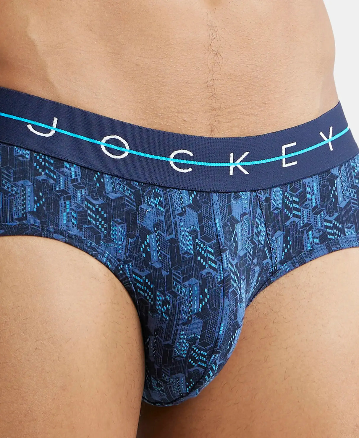 JOCKEY Super Combed Cotton Printed Brief with Ultrasoft Waistband #NY01 - Navy