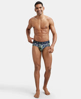 JOCKEY Super Combed Cotton Printed Brief with Ultrasoft Waistband #NY01 - Navy & Neon