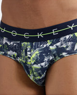 JOCKEY Super Combed Cotton Printed Brief with Ultrasoft Waistband #NY01 - Navy & Neon