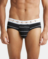 JOCKEY Super Combed Cotton Printed Brief with Ultrasoft Waistband #NY01 - Black Striped