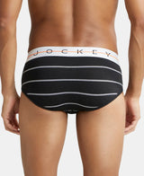 JOCKEY Super Combed Cotton Printed Brief with Ultrasoft Waistband #NY01 - Black Striped