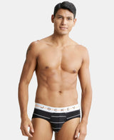 JOCKEY Super Combed Cotton Printed Brief with Ultrasoft Waistband #NY01 - Black Striped