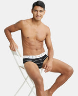 JOCKEY Super Combed Cotton Printed Brief with Ultrasoft Waistband #NY01 - Black Striped