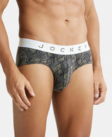 JOCKEY Super Combed Cotton Printed Brief with Ultrasoft Waistband #NY01 - Black