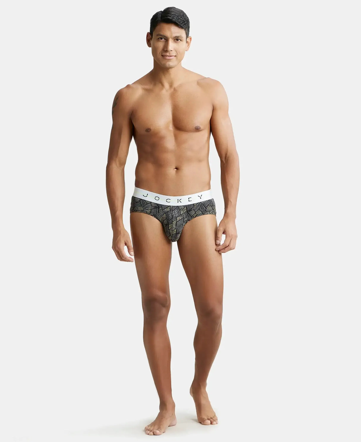 JOCKEY Super Combed Cotton Printed Brief with Ultrasoft Waistband #NY01 - Black