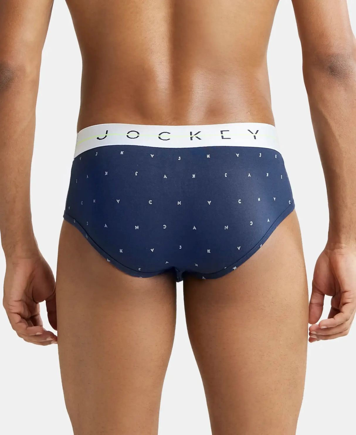 JOCKEY Super Combed Cotton Printed Brief with Ultrasoft Waistband #NY01 - Navy & White