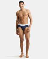 JOCKEY Super Combed Cotton Printed Brief with Ultrasoft Waistband #NY01 - Navy & White