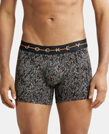 JOCKEY Super Combed Cotton Printed Trunk with Ultrasoft Waistband #NY02- Black & Orange