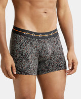 JOCKEY Super Combed Cotton Printed Trunk with Ultrasoft Waistband #NY02- Black & Orange