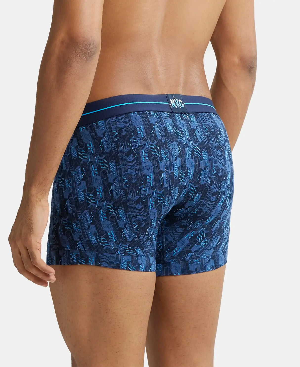 JOCKEY Super Combed Cotton Printed Trunk with Ultrasoft Waistband #NY02- Navy