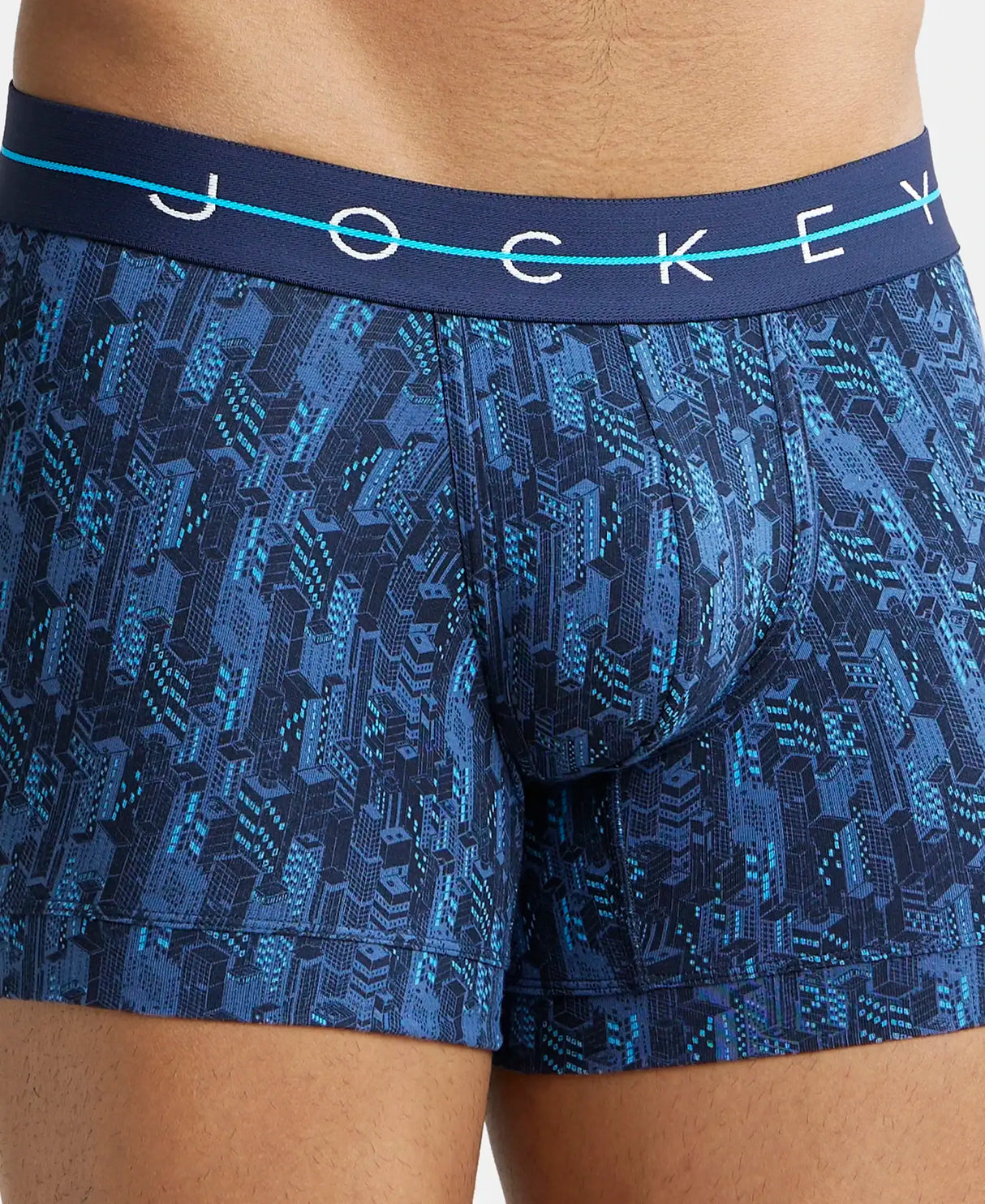 JOCKEY Super Combed Cotton Printed Trunk with Ultrasoft Waistband #NY02- Navy