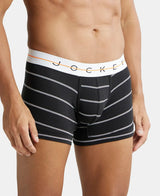 JOCKEY Super Combed Cotton Printed Trunk with Ultrasoft Waistband #NY02- Black Striped