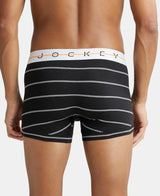 JOCKEY Super Combed Cotton Printed Trunk with Ultrasoft Waistband #NY02- Black Striped