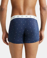 JOCKEY Super Combed Cotton Printed Trunk with Ultrasoft Waistband #NY02- Navy & White