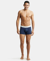 JOCKEY Super Combed Cotton Printed Trunk with Ultrasoft Waistband #NY02- Navy & White