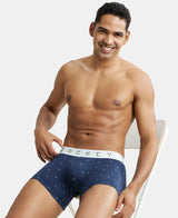 JOCKEY Super Combed Cotton Printed Trunk with Ultrasoft Waistband #NY02- Navy & White