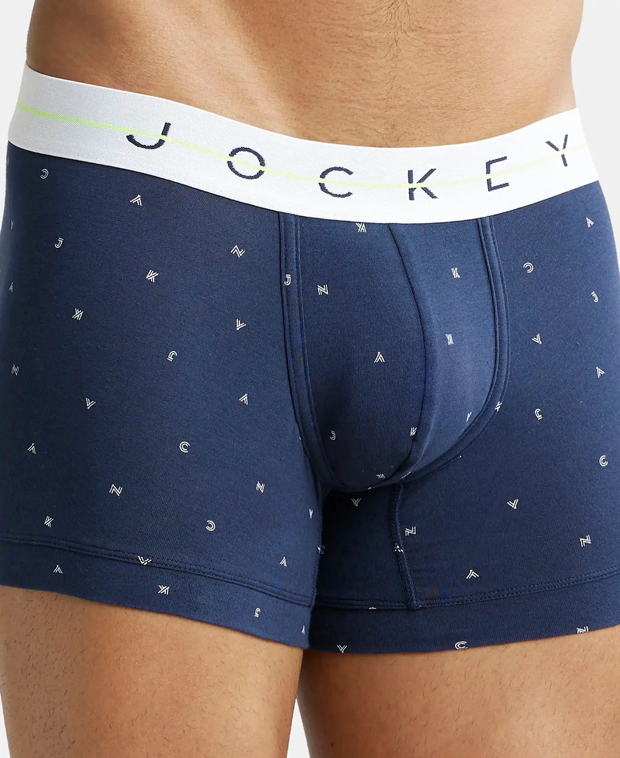 JOCKEY Super Combed Cotton Printed Trunk with Ultrasoft Waistband #NY02- Navy & White