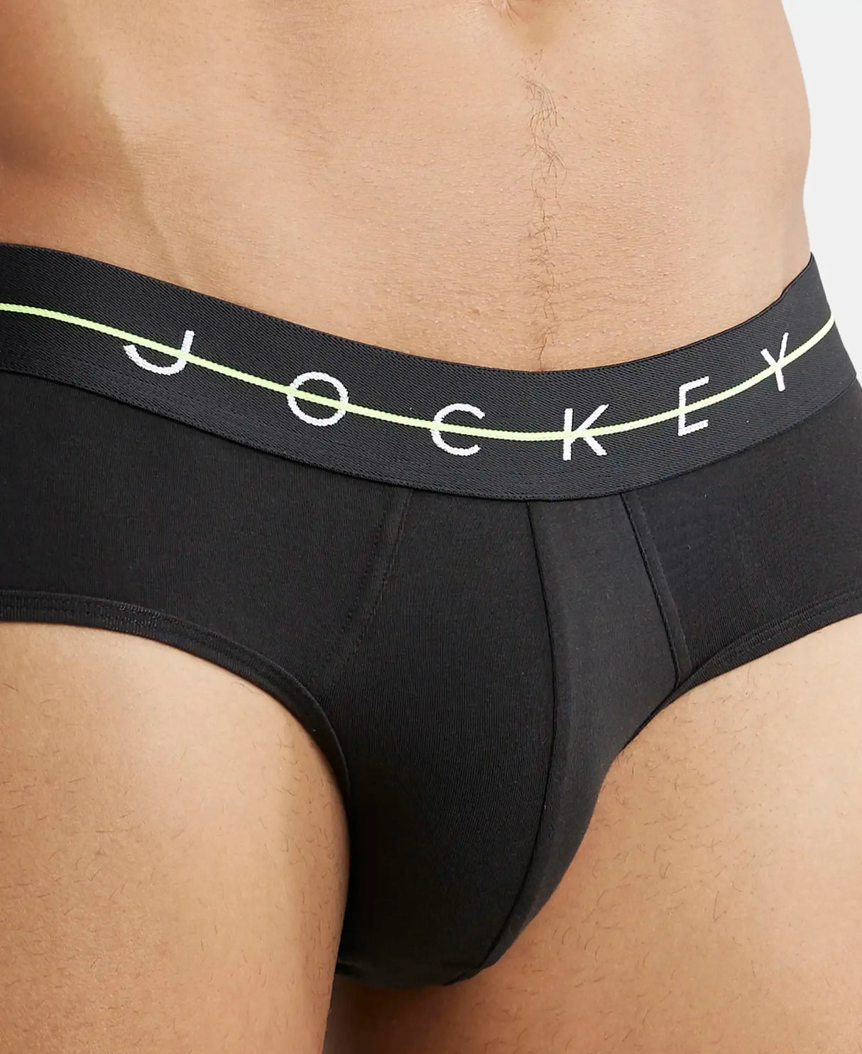 JOCKEY Super Combed Cotton Solid Brief with Ultrasoft Waistband #NY15- Black