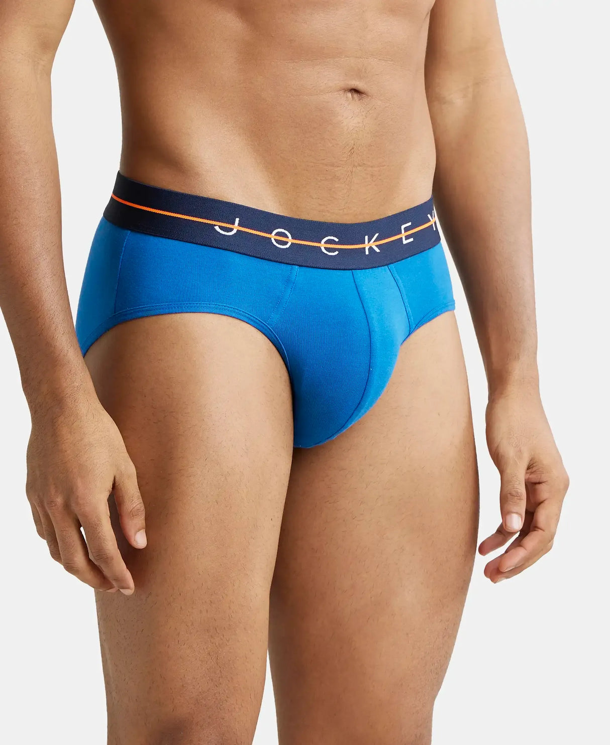 JOCKEY Super Combed Cotton Solid Brief with Ultrasoft Waistband #NY15- Classic Blue