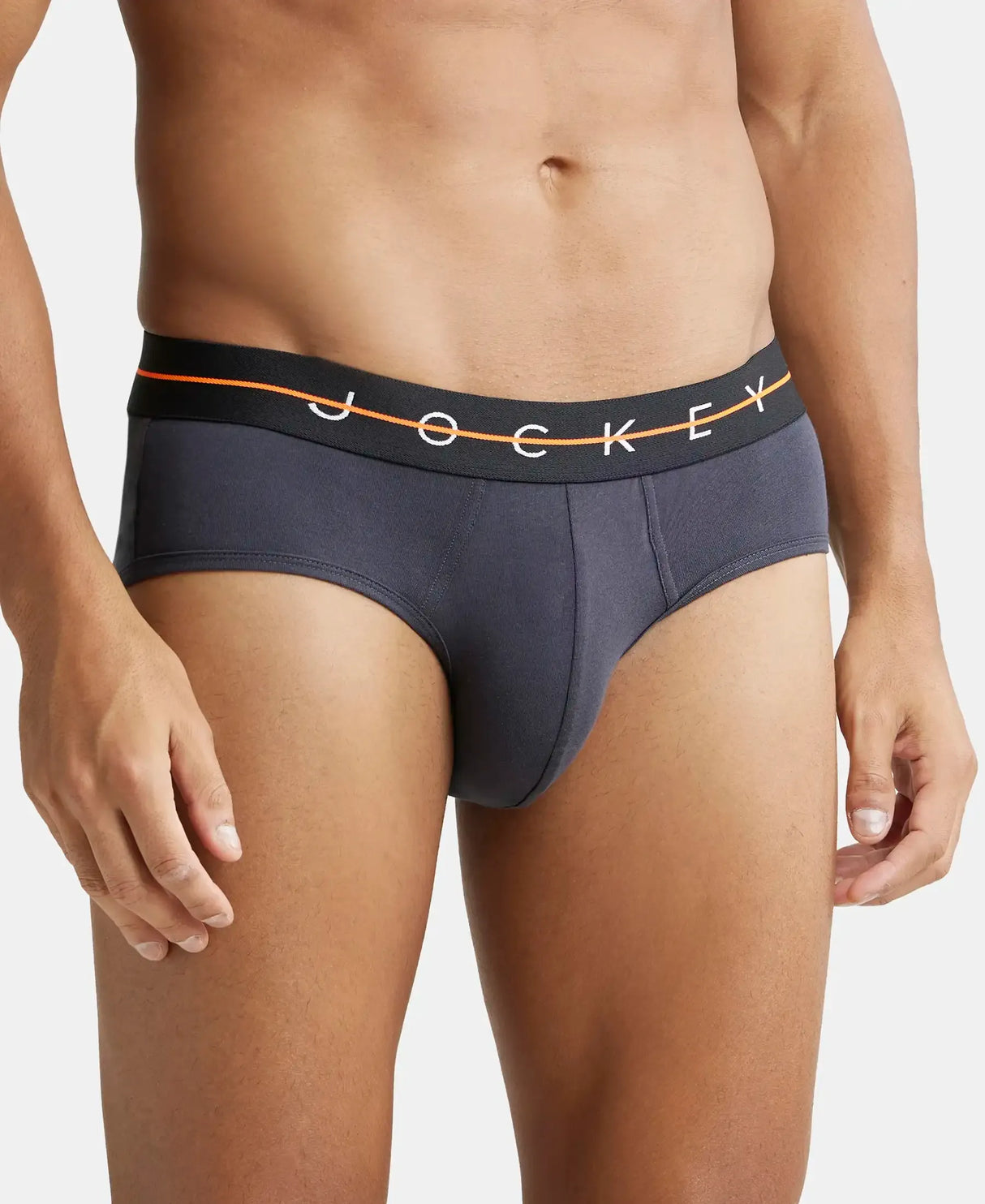 JOCKEY Super Combed Cotton Solid Brief with Ultrasoft Waistband #NY15- Graphite