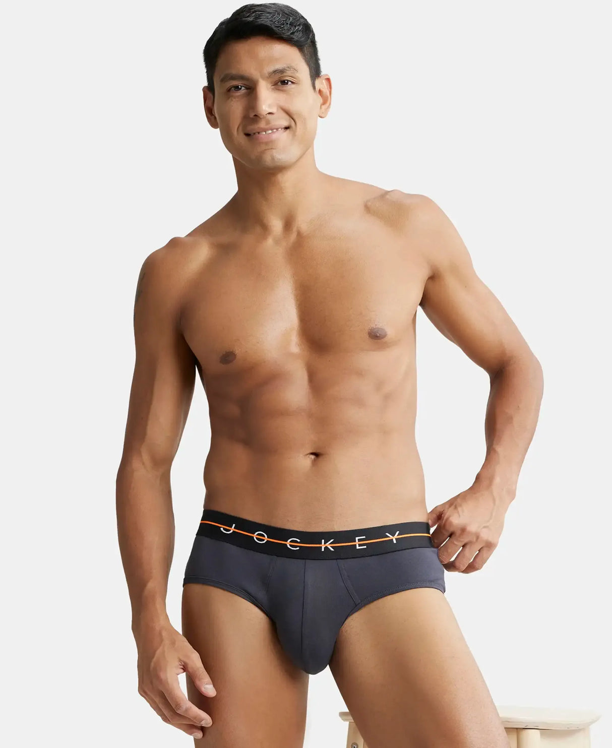 JOCKEY Super Combed Cotton Solid Brief with Ultrasoft Waistband #NY15- Graphite