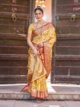 RACHNA - Cotton Silk Banarasi Zari Weaving Work Saree With Blouse