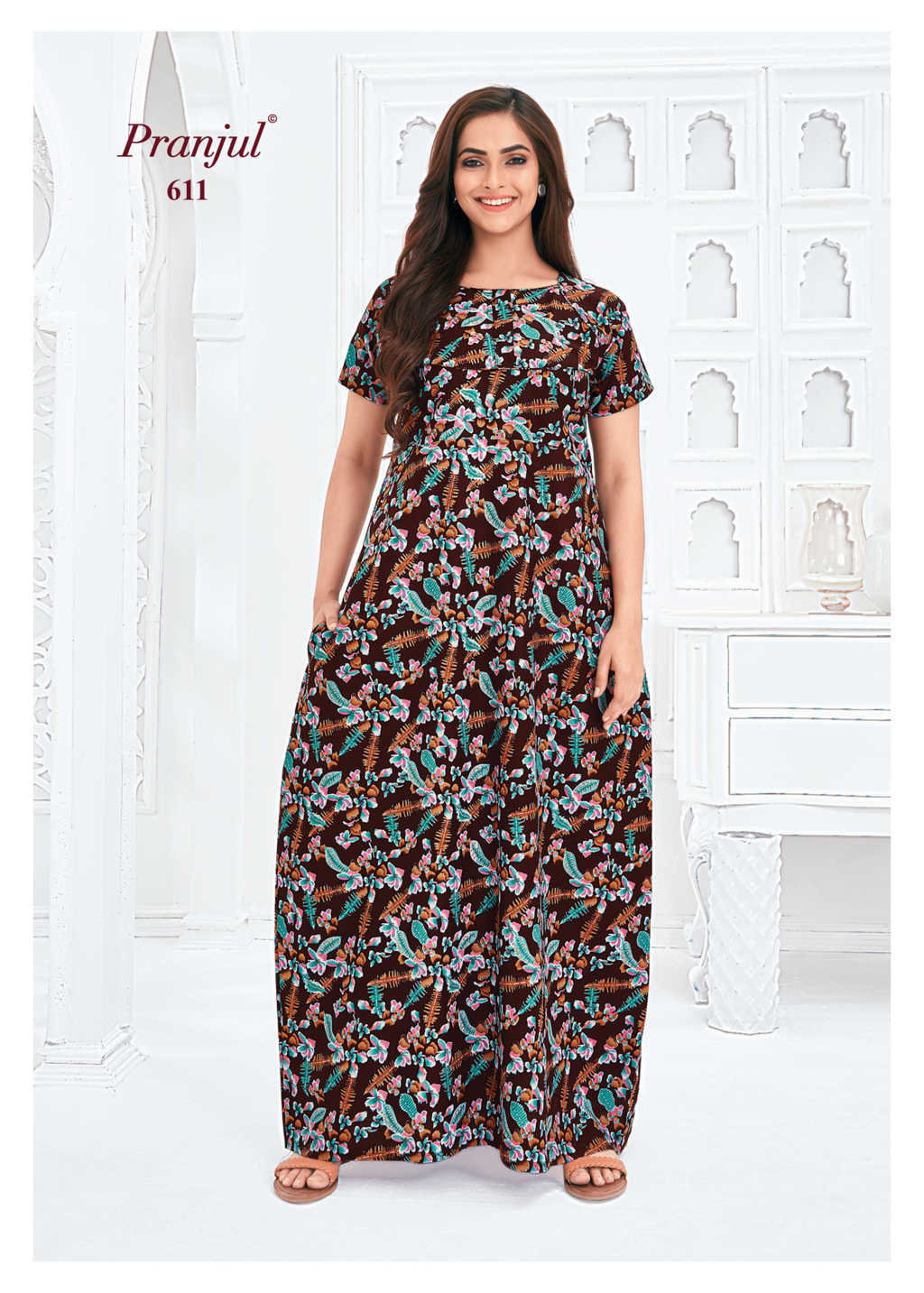 Pranjul - Pure Cotton Printed Nighty Gown