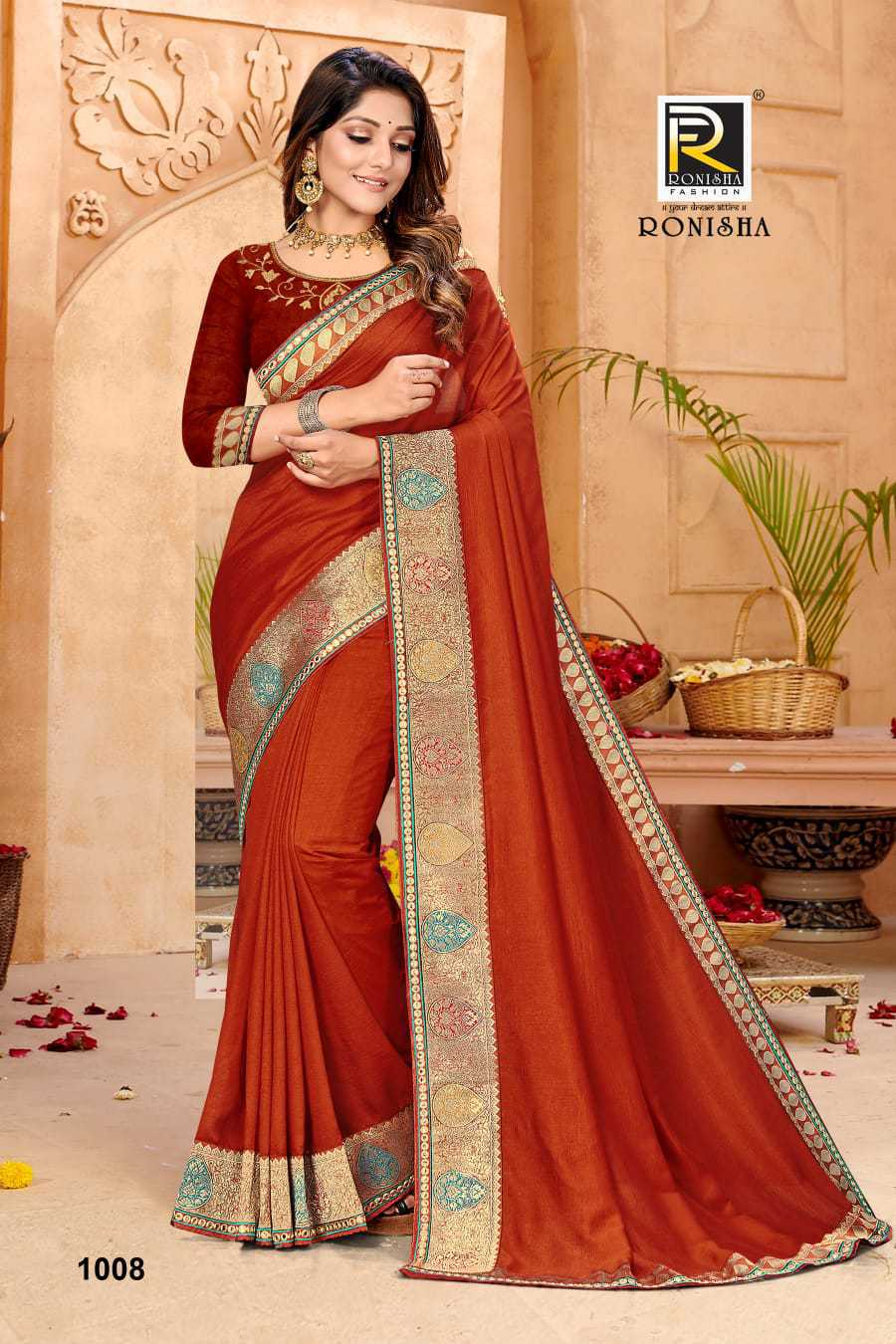 Silk Ranjna Captain Saree - Red