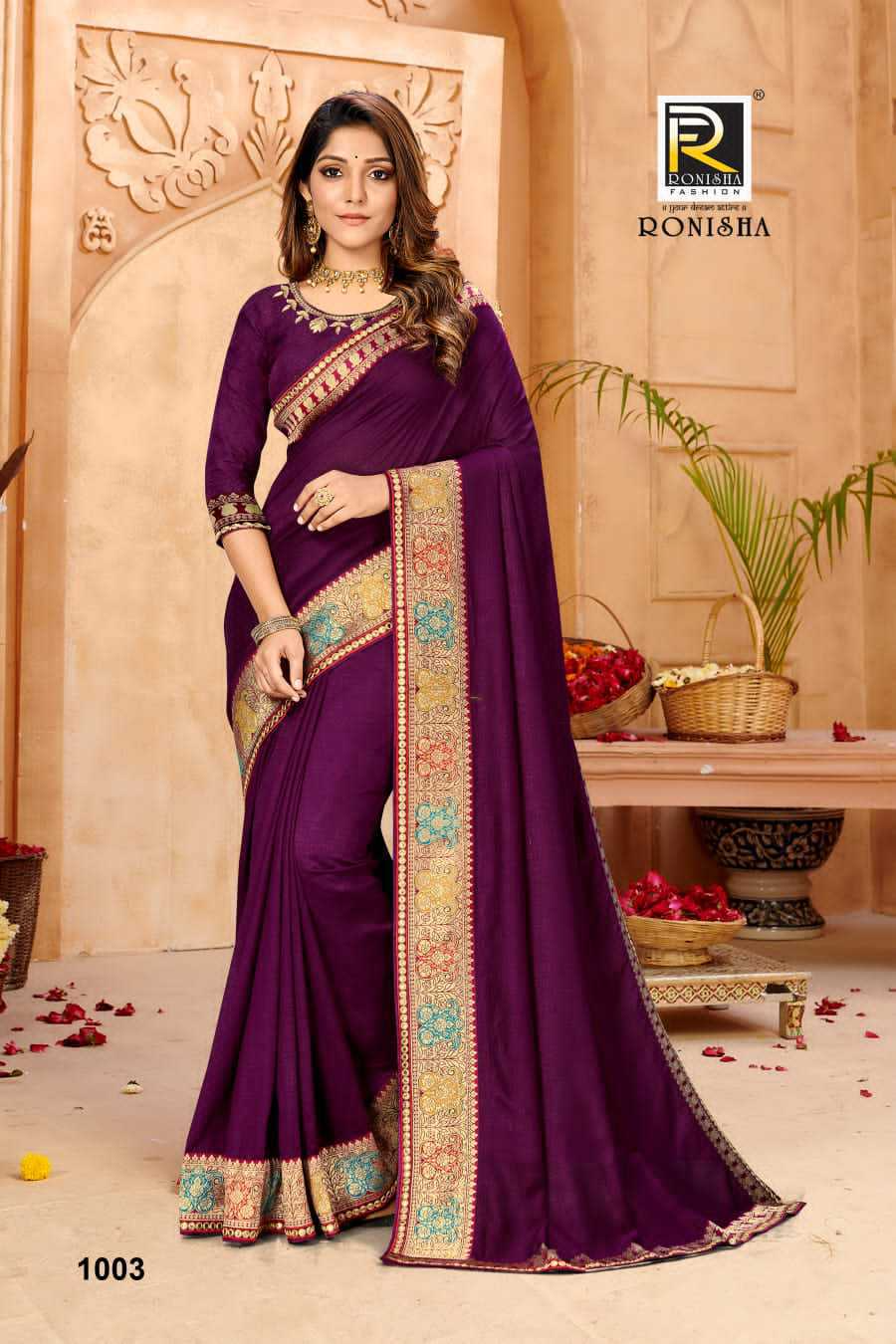 Silk Ranjna Captain Saree - purple