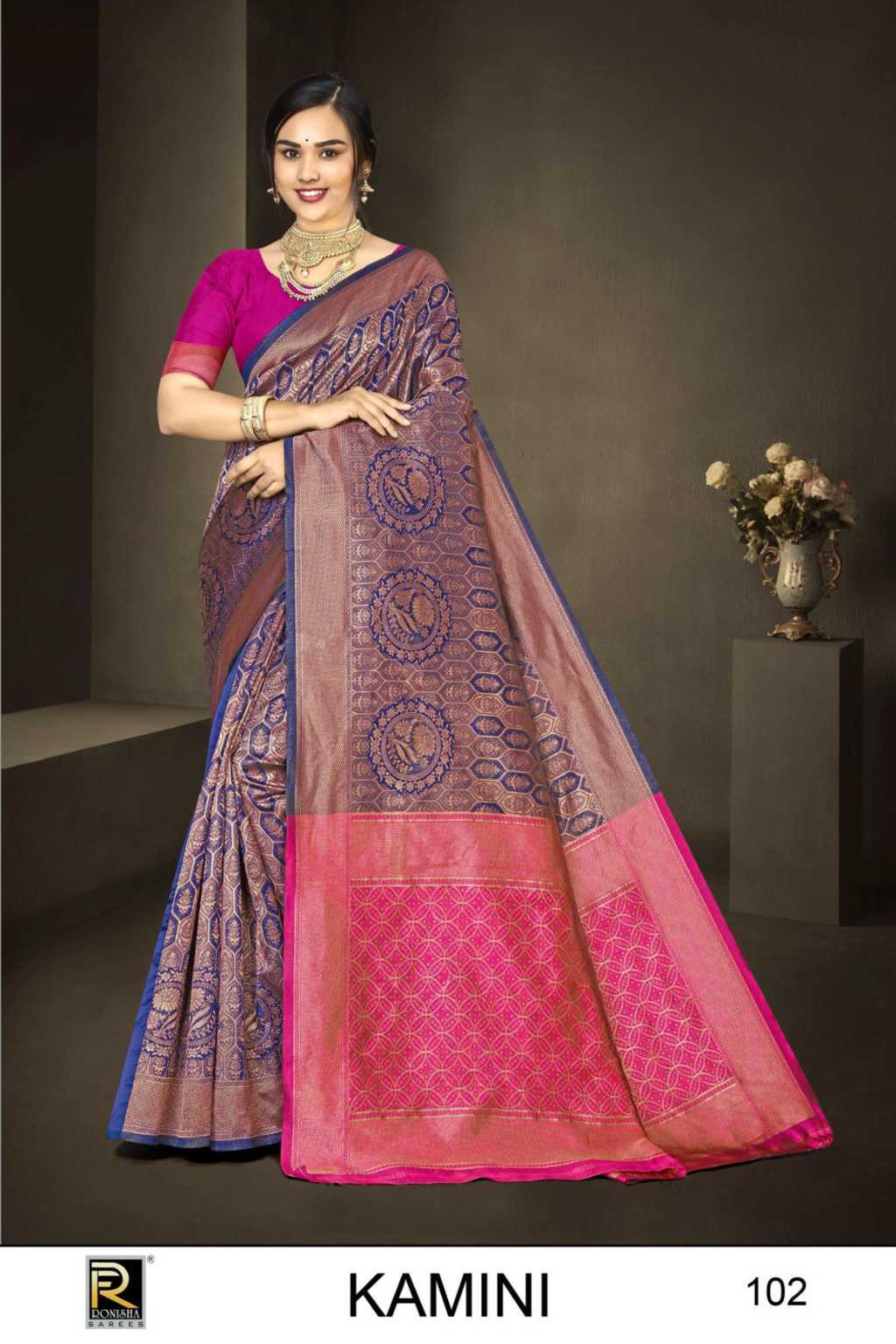 Ranjna Kamini Banarasi Silk Saree - Purple