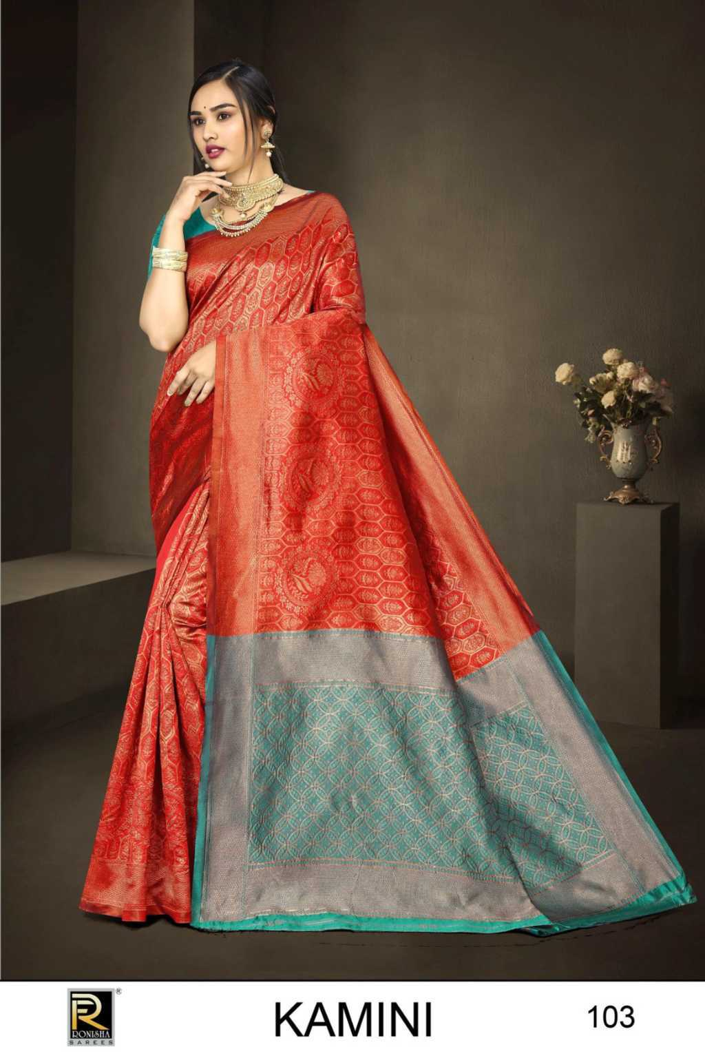 Ranjna Kamini Banarasi Silk Saree - Red