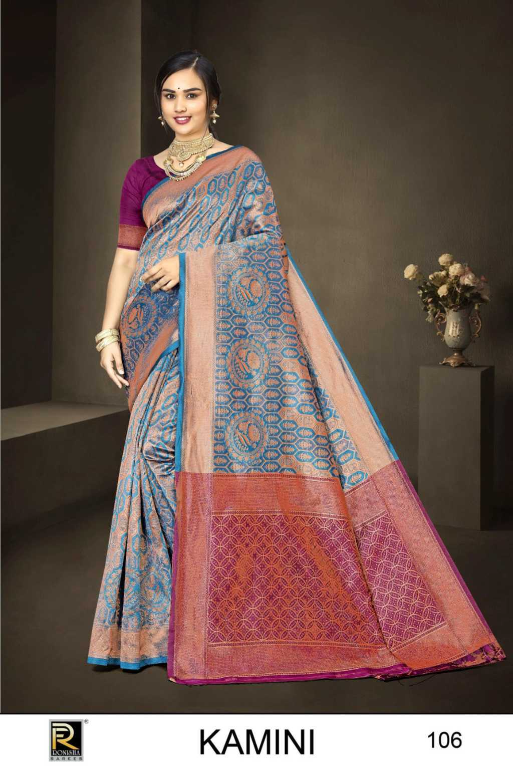 Ranjna Kamini Banarasi Silk Saree - Blue