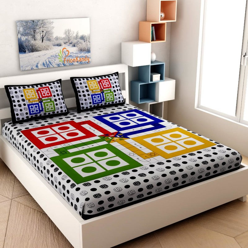 Multi Color Premium Pure Cotton Printed Double Bedsheet