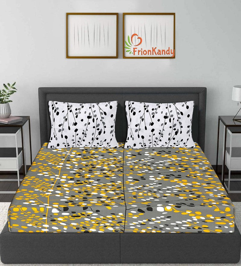 Green Premium Pure Cotton Printed Double Bedsheet