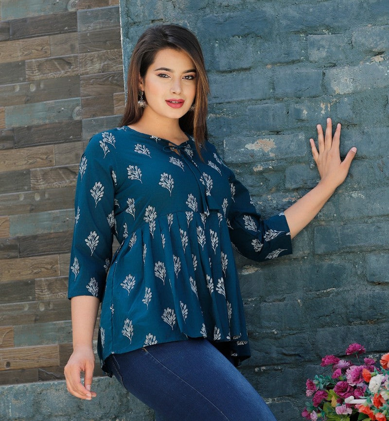 Riddhi - Cotton Western Printed Top