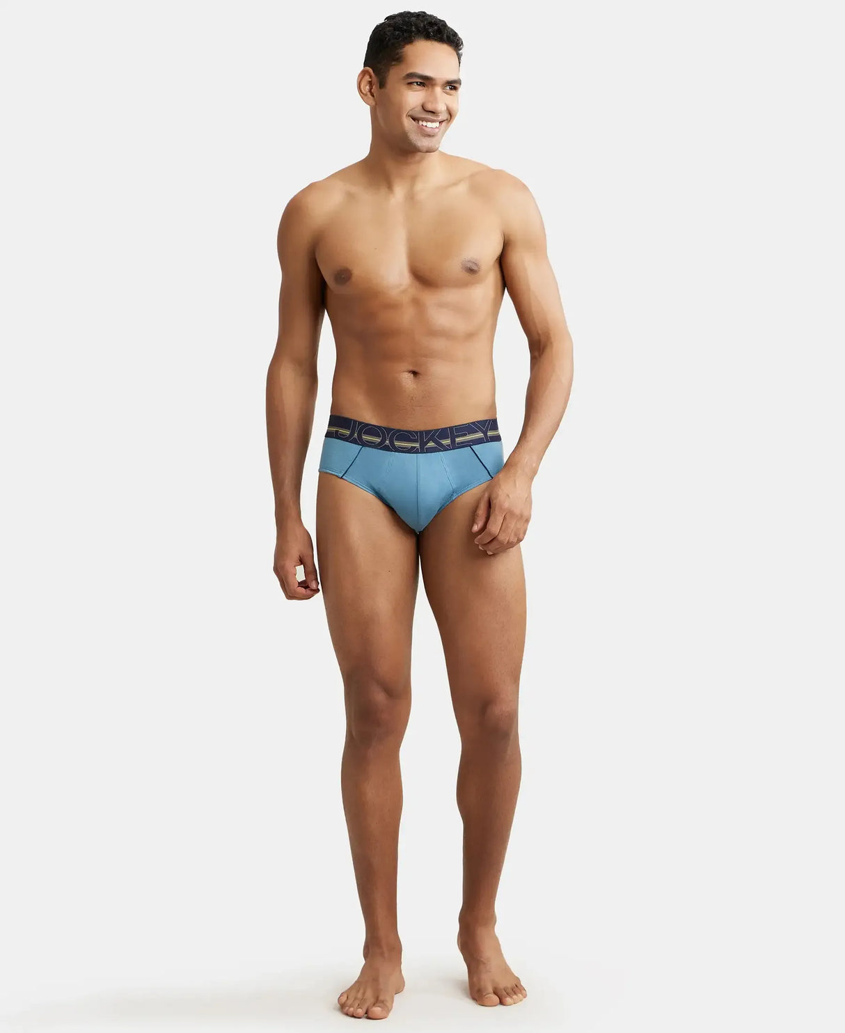 JOCKEY Super Combed Cotton Solid Brief with Ultrasoft Waistband #US14- Aegean Blue