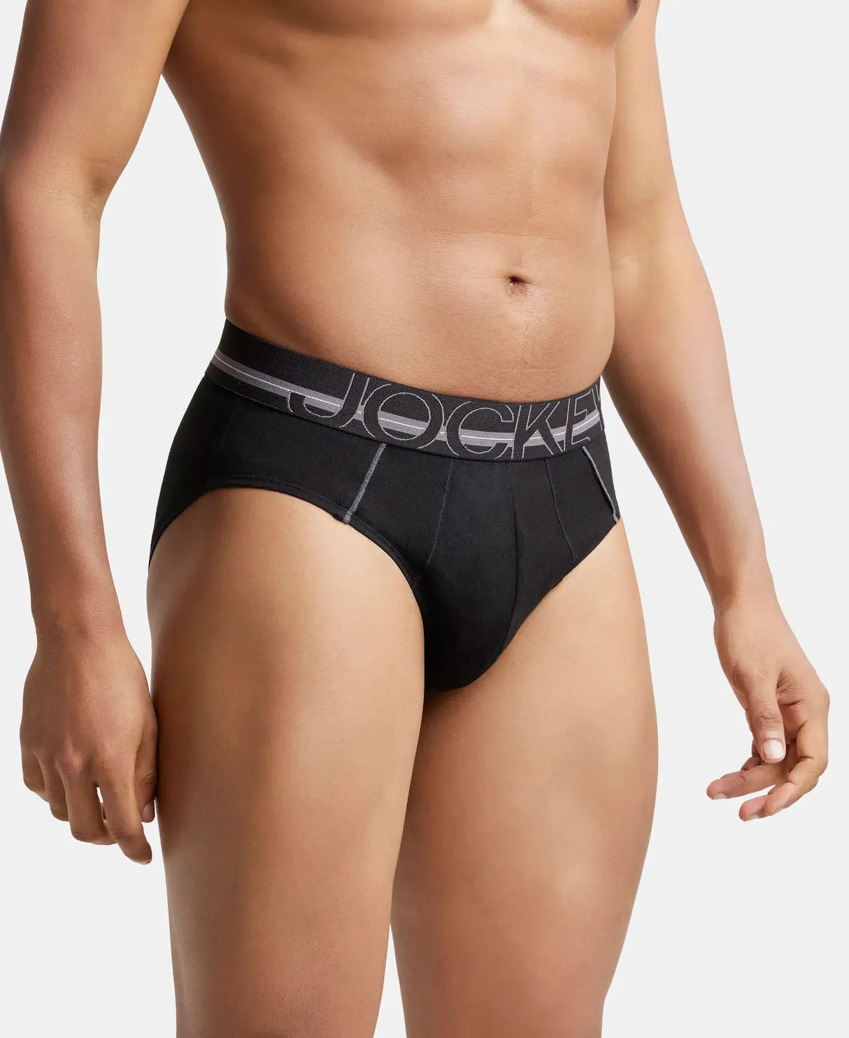 JOCKEY Super Combed Cotton Solid Brief with Ultrasoft Waistband #US14- Black