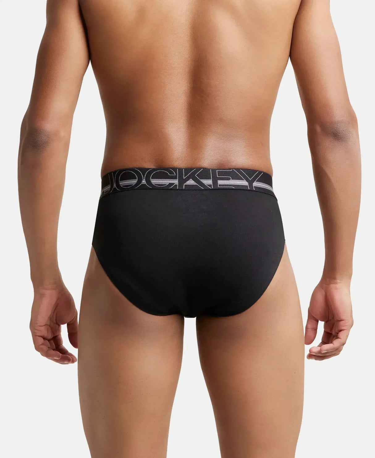 JOCKEY Super Combed Cotton Solid Brief with Ultrasoft Waistband #US14- Black