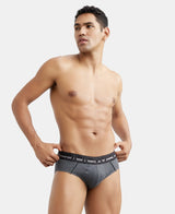 JOCKEY Super Combed Cotton Solid Brief with Ultrasoft Waistband #US14- Charcoal Melange