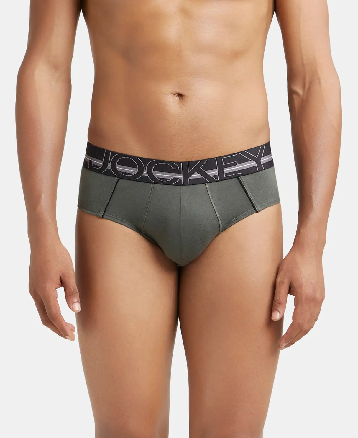 JOCKEY Super Combed Cotton Solid Brief with Ultrasoft Waistband #US14- Deep Olive