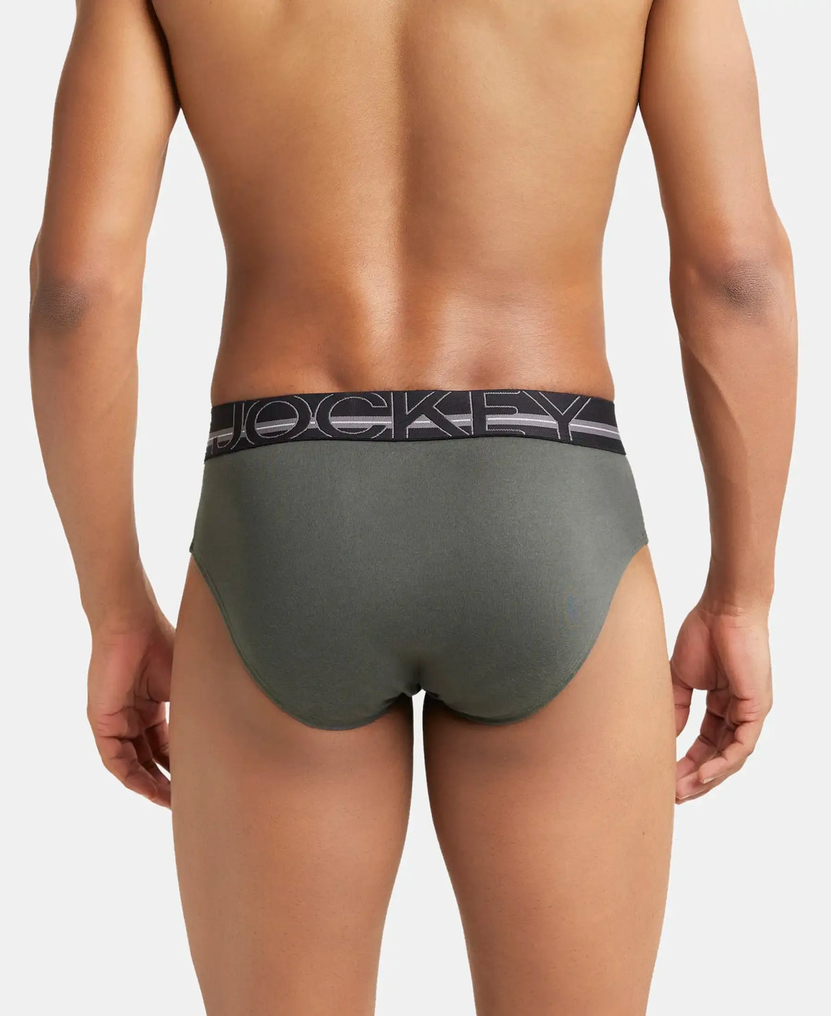 JOCKEY Super Combed Cotton Solid Brief with Ultrasoft Waistband #US14- Deep Olive