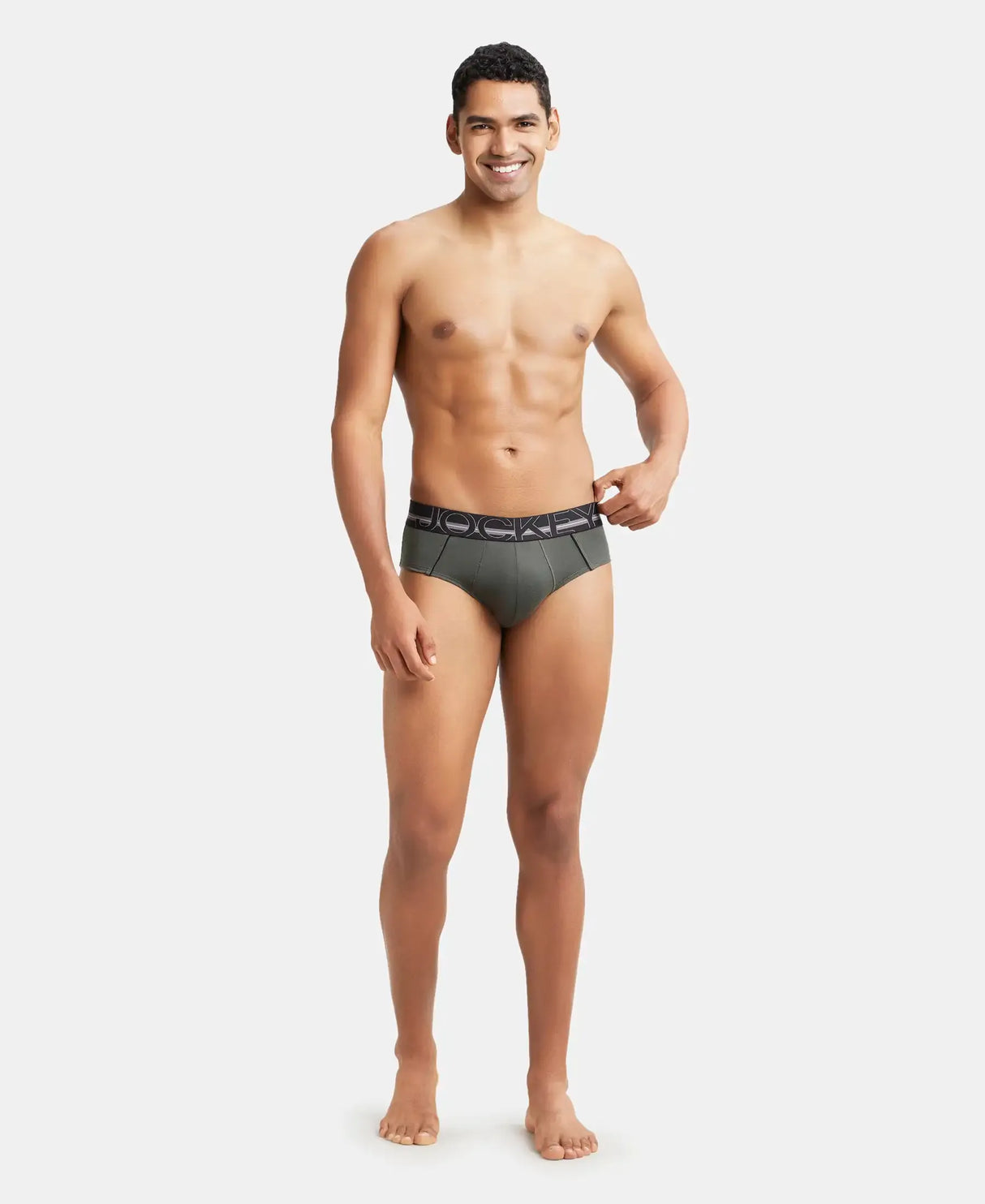 JOCKEY Super Combed Cotton Solid Brief with Ultrasoft Waistband #US14- Deep Olive