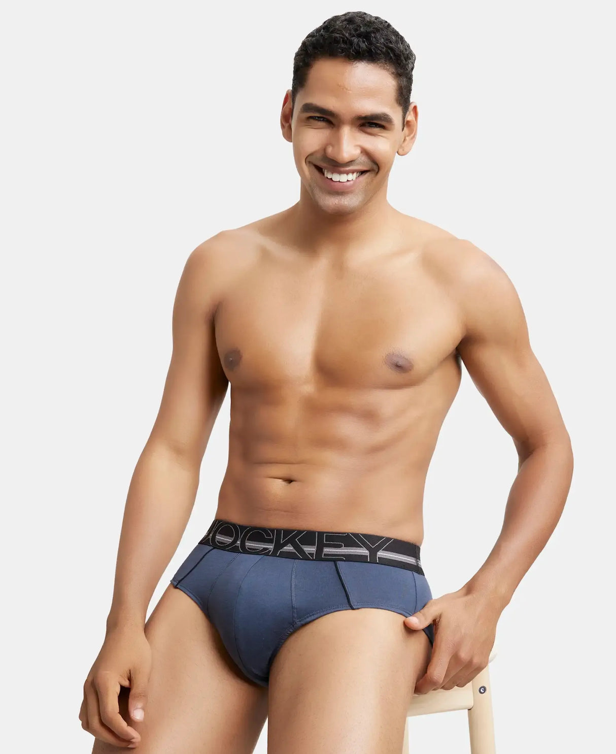 JOCKEY Super Combed Cotton Solid Brief with Ultrasoft Waistband #US14- Graphite