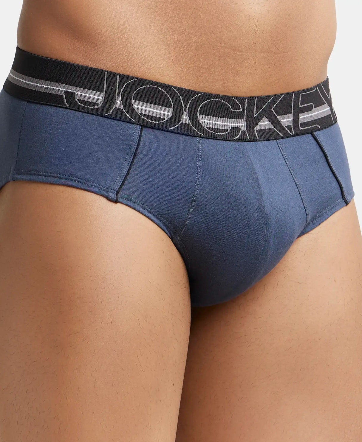 JOCKEY Super Combed Cotton Solid Brief with Ultrasoft Waistband #US14- Graphite